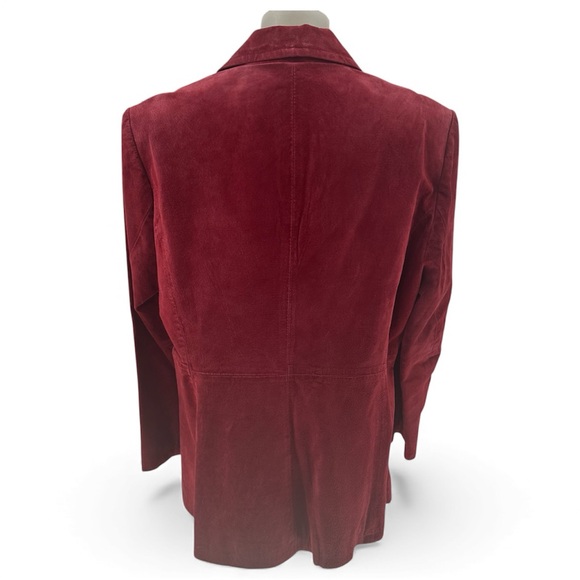 Vintage 90s St. John's Bay Women's Suede Leather Blazer Jacket Rust Size Large - Picture 2 of 10